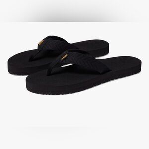 Teva Women’s Mush Flip Flops in Fronds Black Size 6 NWT Confort Foot Support